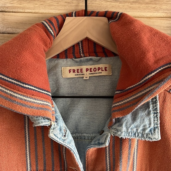 Free People Baja Denim Jacket Hoodie - Picture 12 of 12